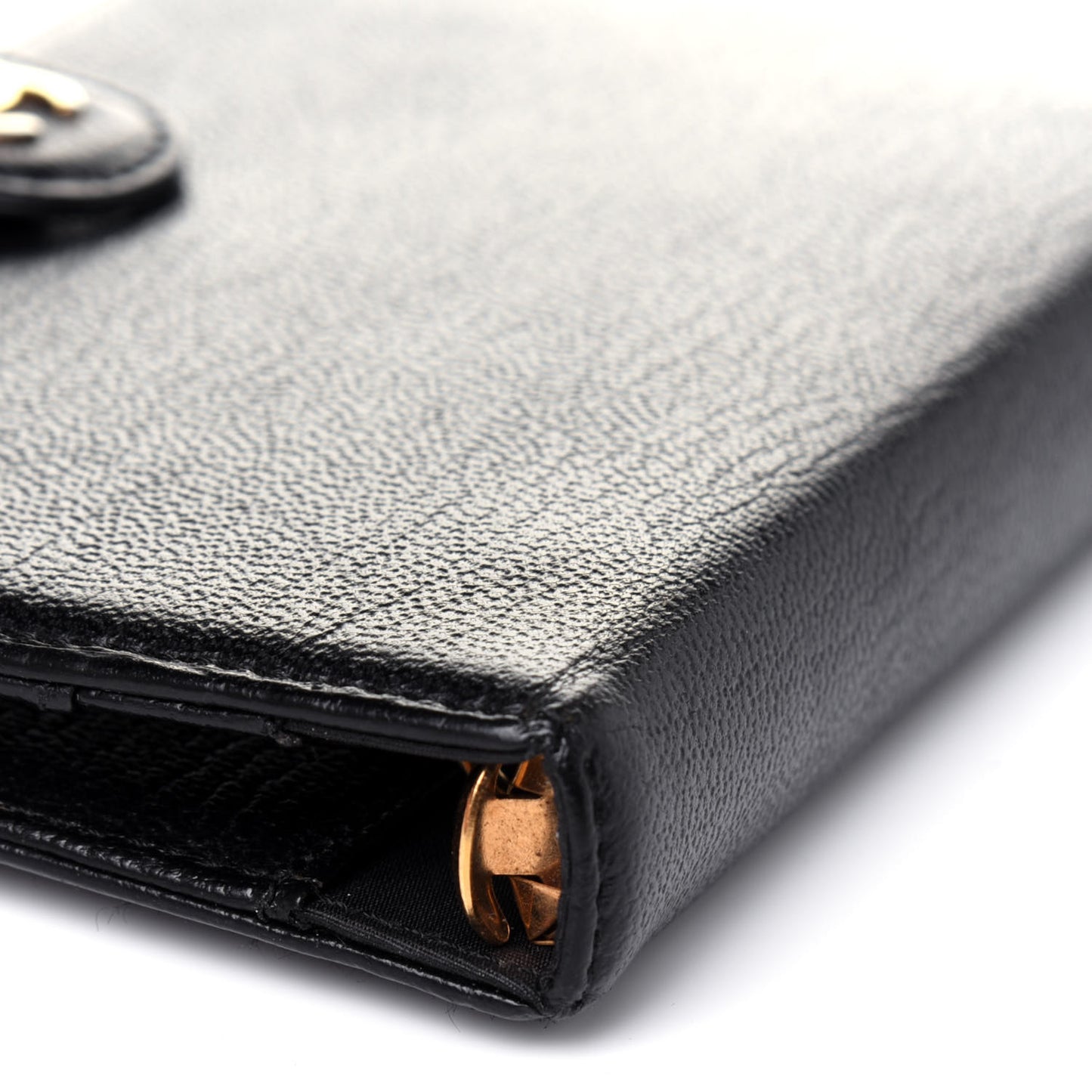 Goatskin Small Ring Agenda Planner Black