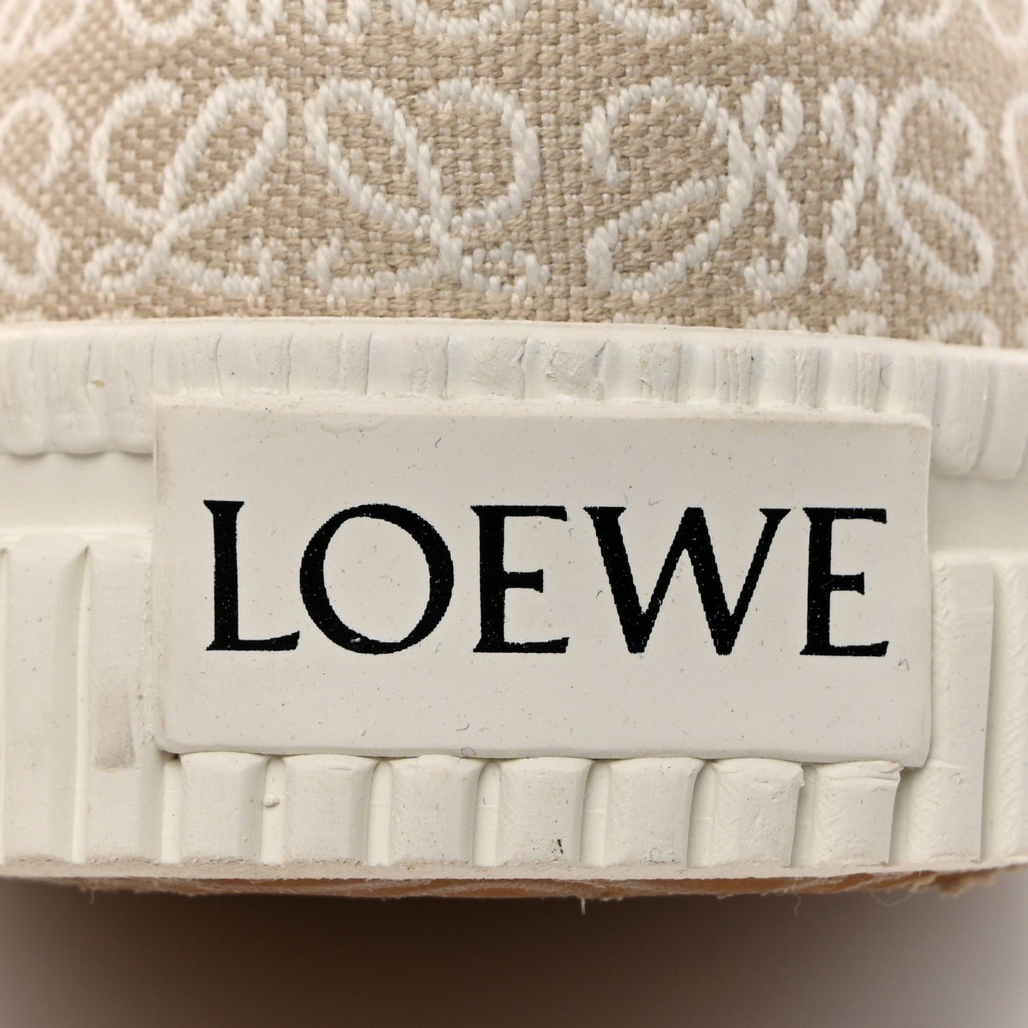 Jacquard Anagram Calfskin Flap Sneakers 38 Natural White