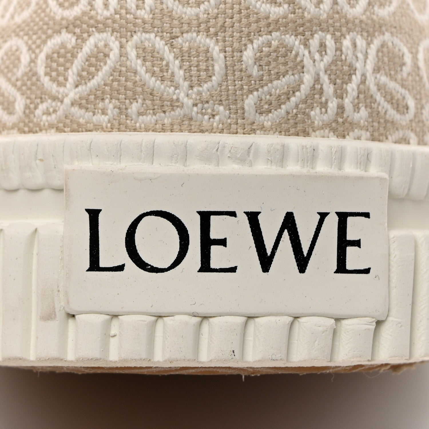 Loewe Jacquard Anagram Calfskin Flap Sneakers 38 Natural White 8 of 8