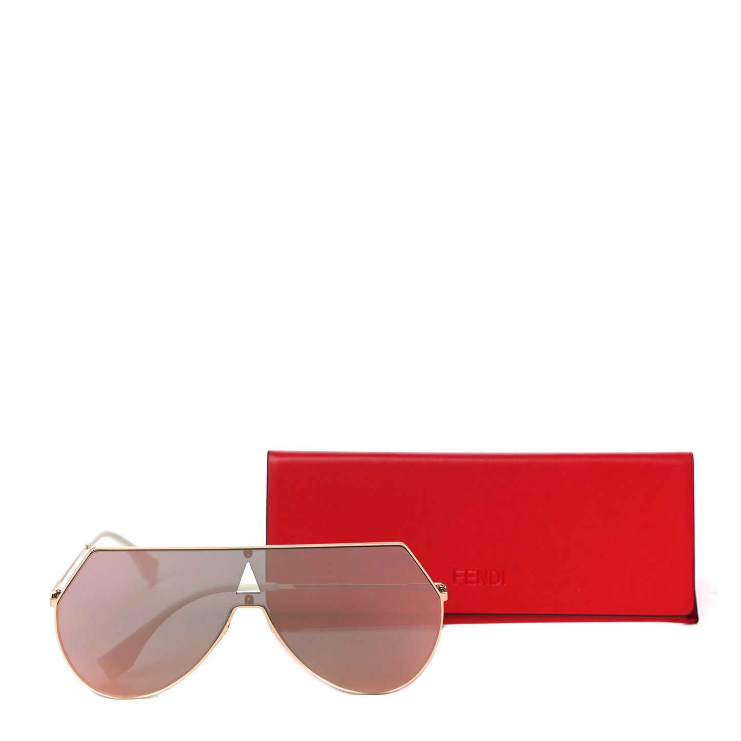 Metal Mirrored Eyeline Sunglasses FF 0193/S Matte Gold