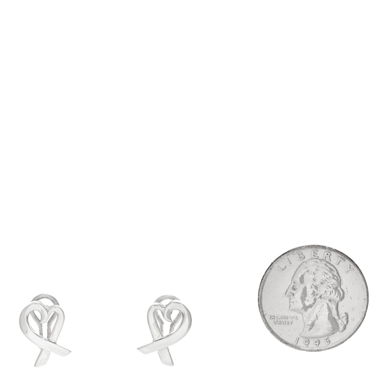 Tiffany Sterling Silver Paloma Picasso Loving Heart Clip On Earrings 2 of 4