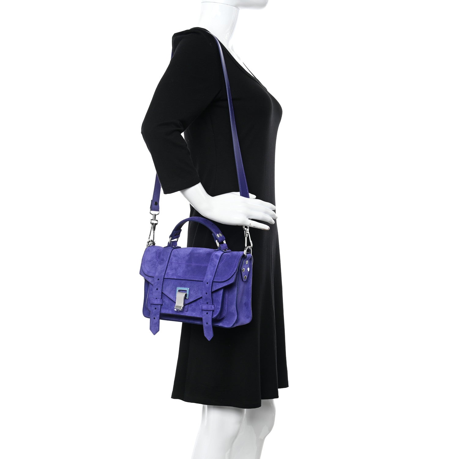 Proenza Schouler Suede Tiny PS1 Satchel Amethyst 2 of 9