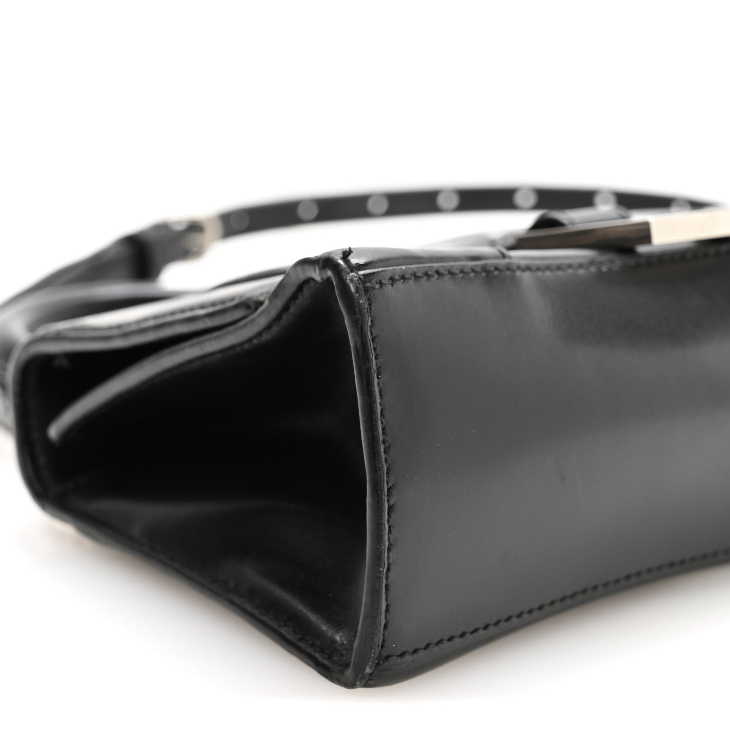 Balenciaga Box Calfskin Graffiti Logo Hourglass Top Handle Bag XS Black Silver 9 of 11