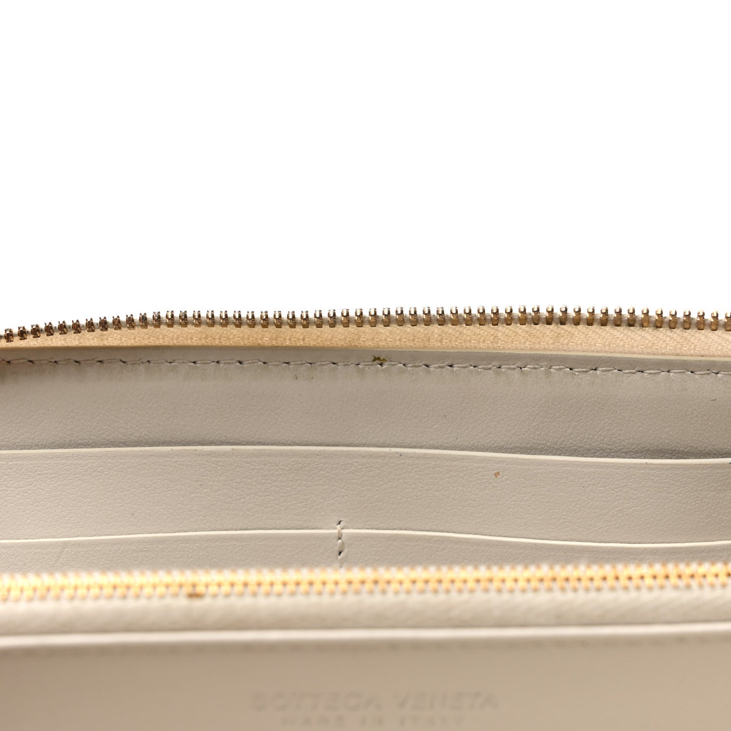 Nappa Maxi Intrecciato Zip Around Wallet White