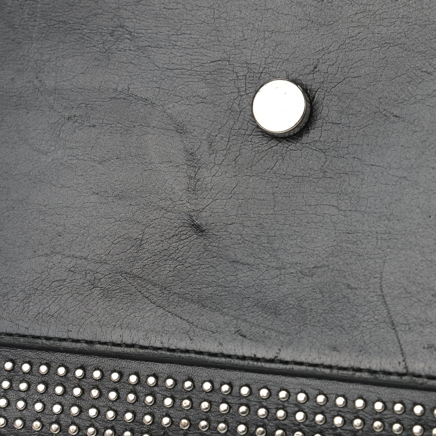 Calfskin Studded Small Sac De Jour Black