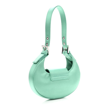 Fendi Silk Satin Mini Cookie Hobo Bag Spring Turquoise 3 of 10