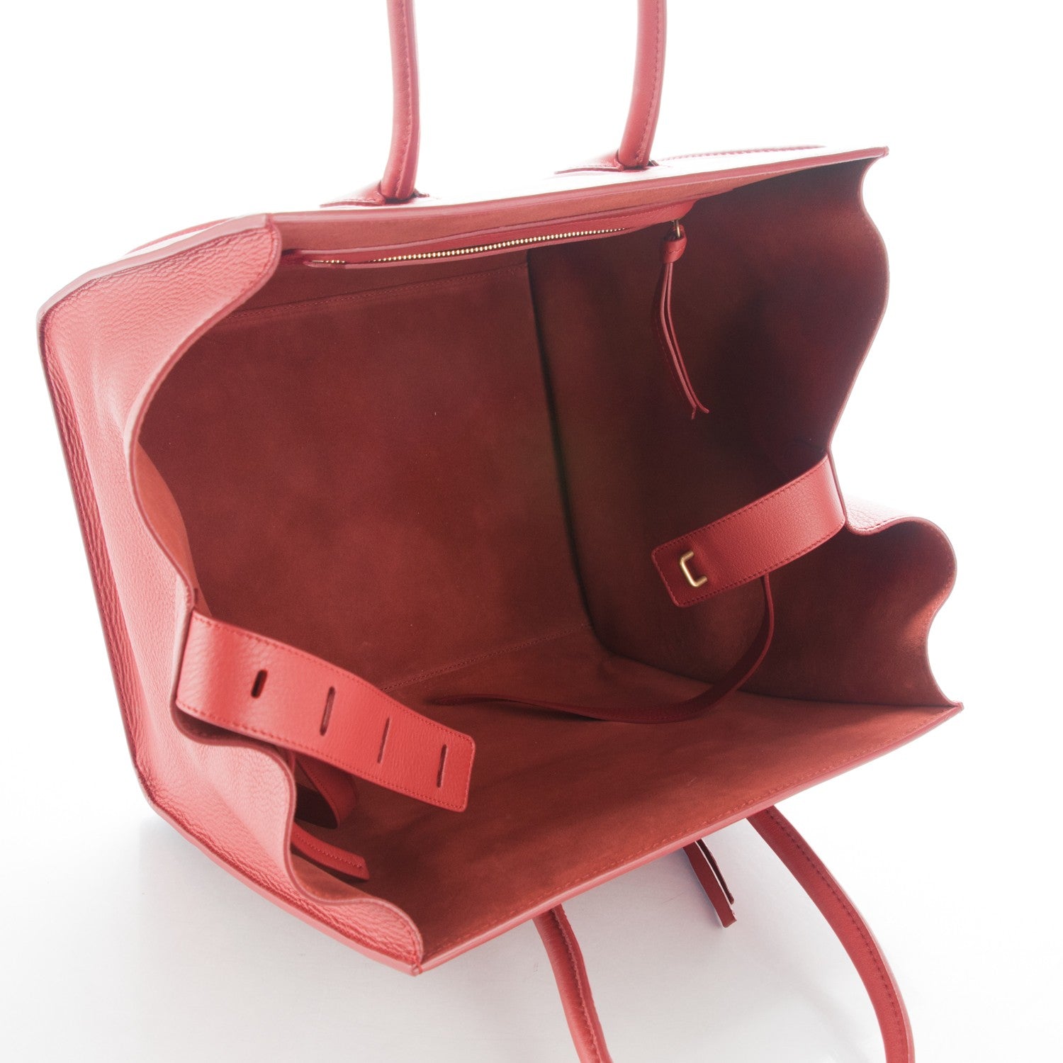 Celine Supple Calfskin Medium Phantom Luggage Red 5 of 8