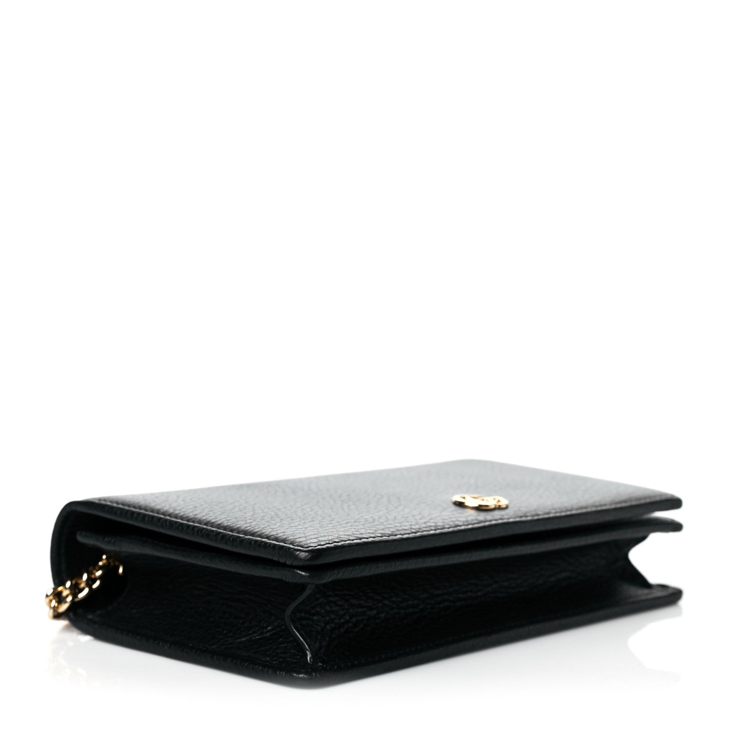 Gucci Calfskin Mini GG Marmont Chain Wallet Black 4 of 9