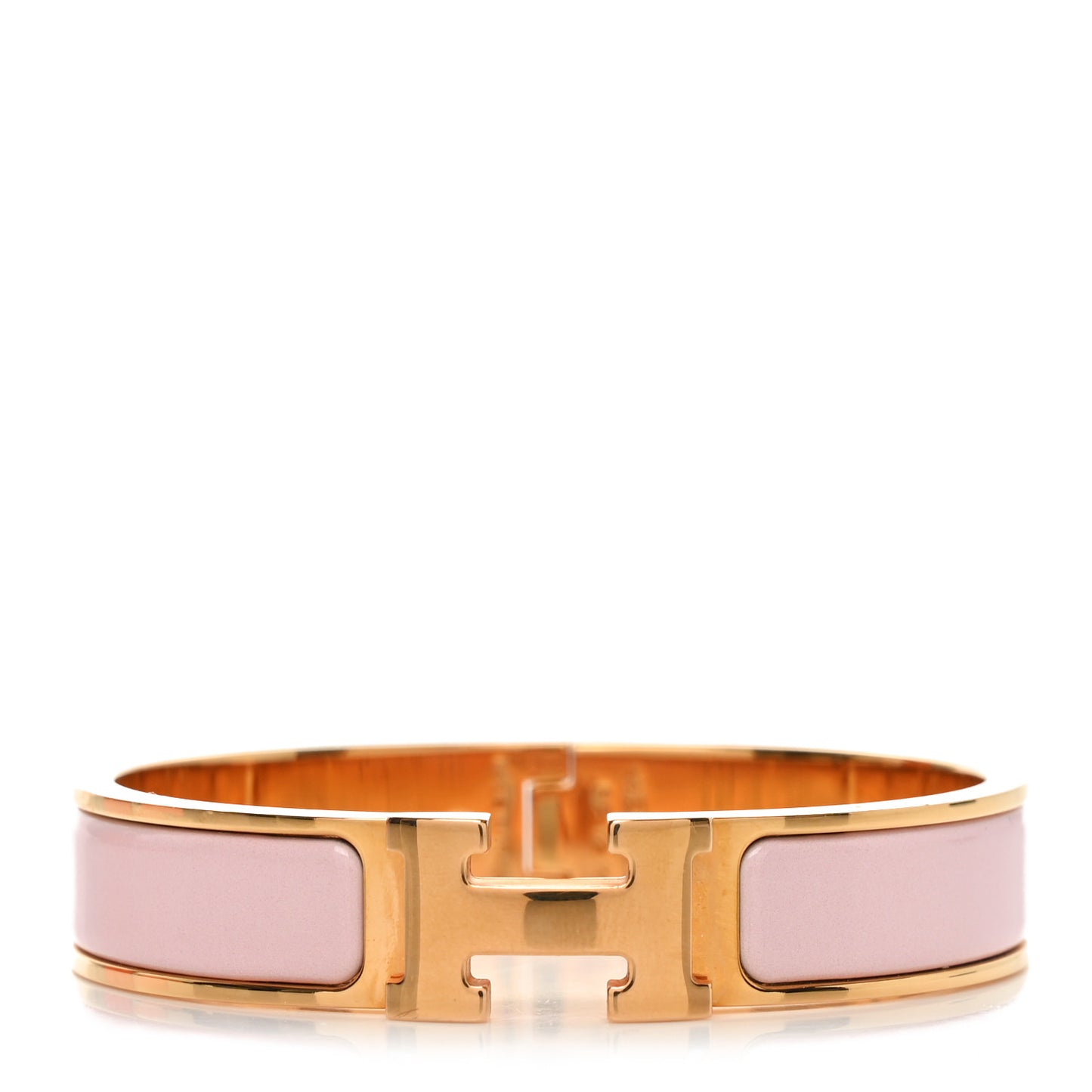 Enamel Narrow Clic Clac H Bracelet PM  Rose Candeaur