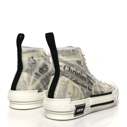Christian Dior X DANIEL ARSHAM Canvas Newspaper Print B23 High Top Sneakers 43 White 4 of 12