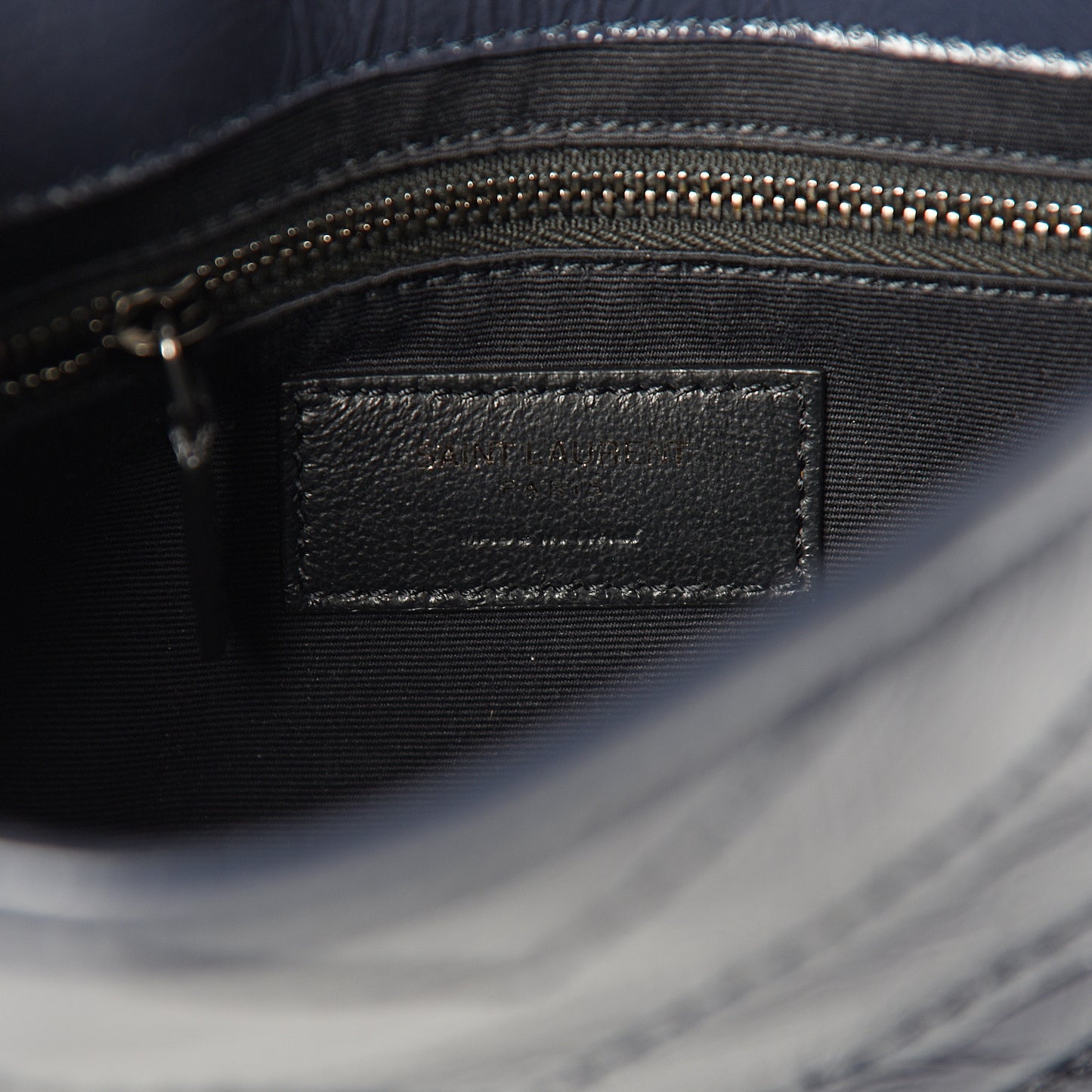 Crinkled Calfskin Matelasse Monogram Niki Chain Wallet Deep Marine