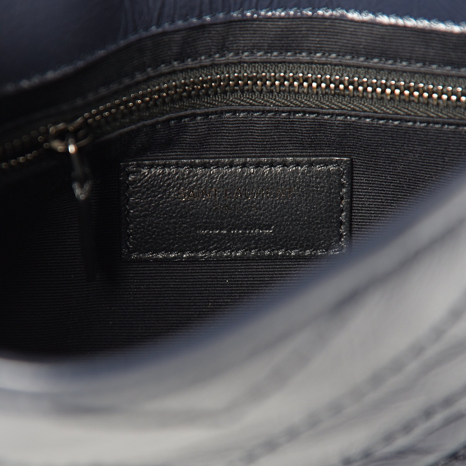 Saint Laurent Crinkled Calfskin Matelasse Monogram Niki Chain Wallet Deep Marine 5 of 9
