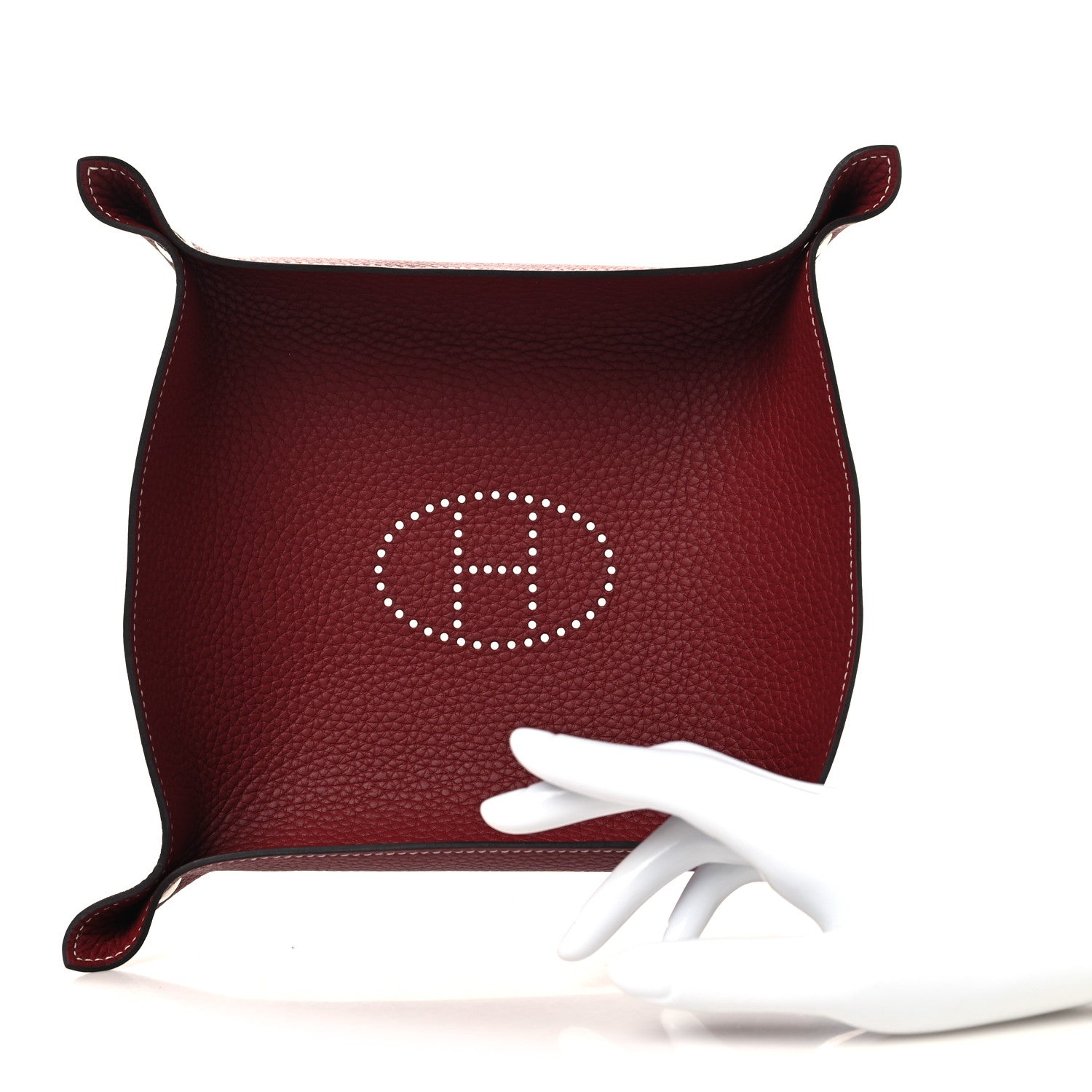 Hermes Taurillon Clemence Mises et Relances Change Tray Rouge H 2 of 7