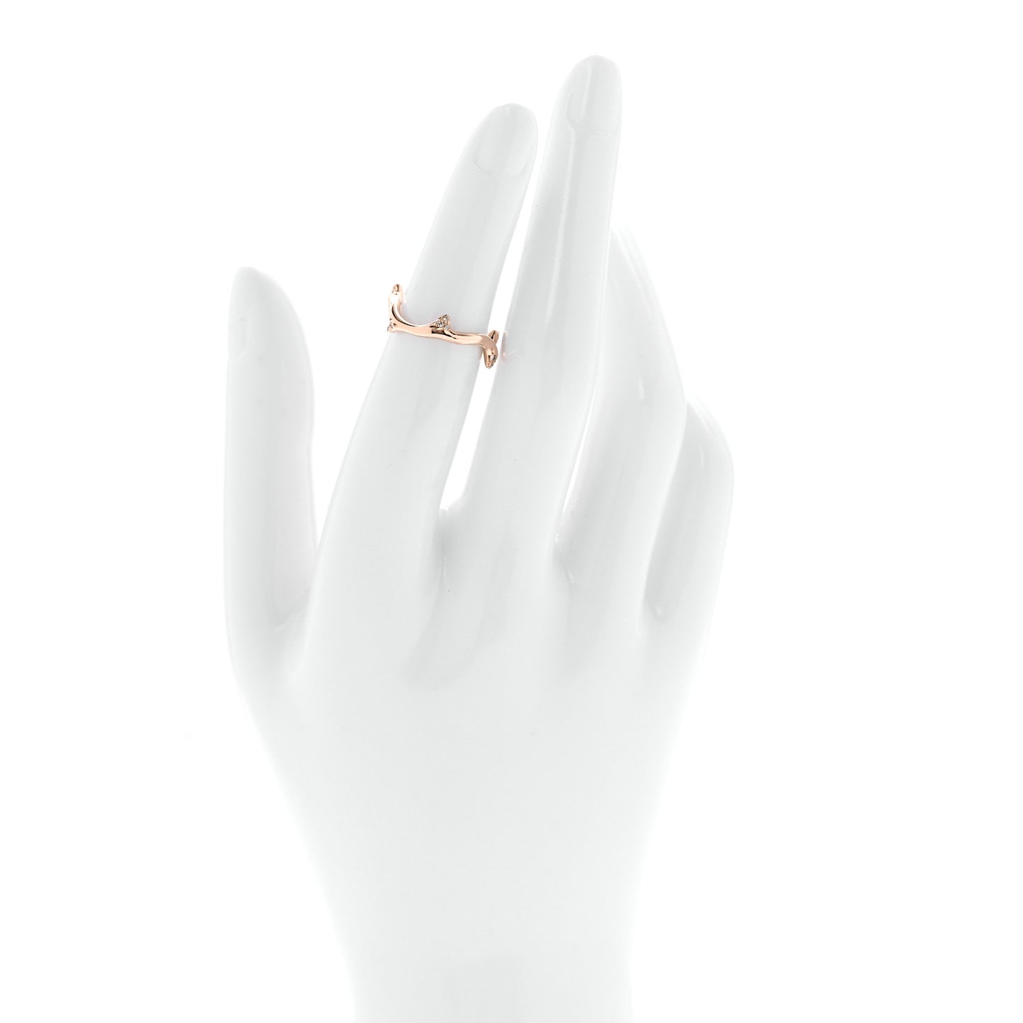 18K Rose Gold Diamond Bois de Rose Ring 47 4.25