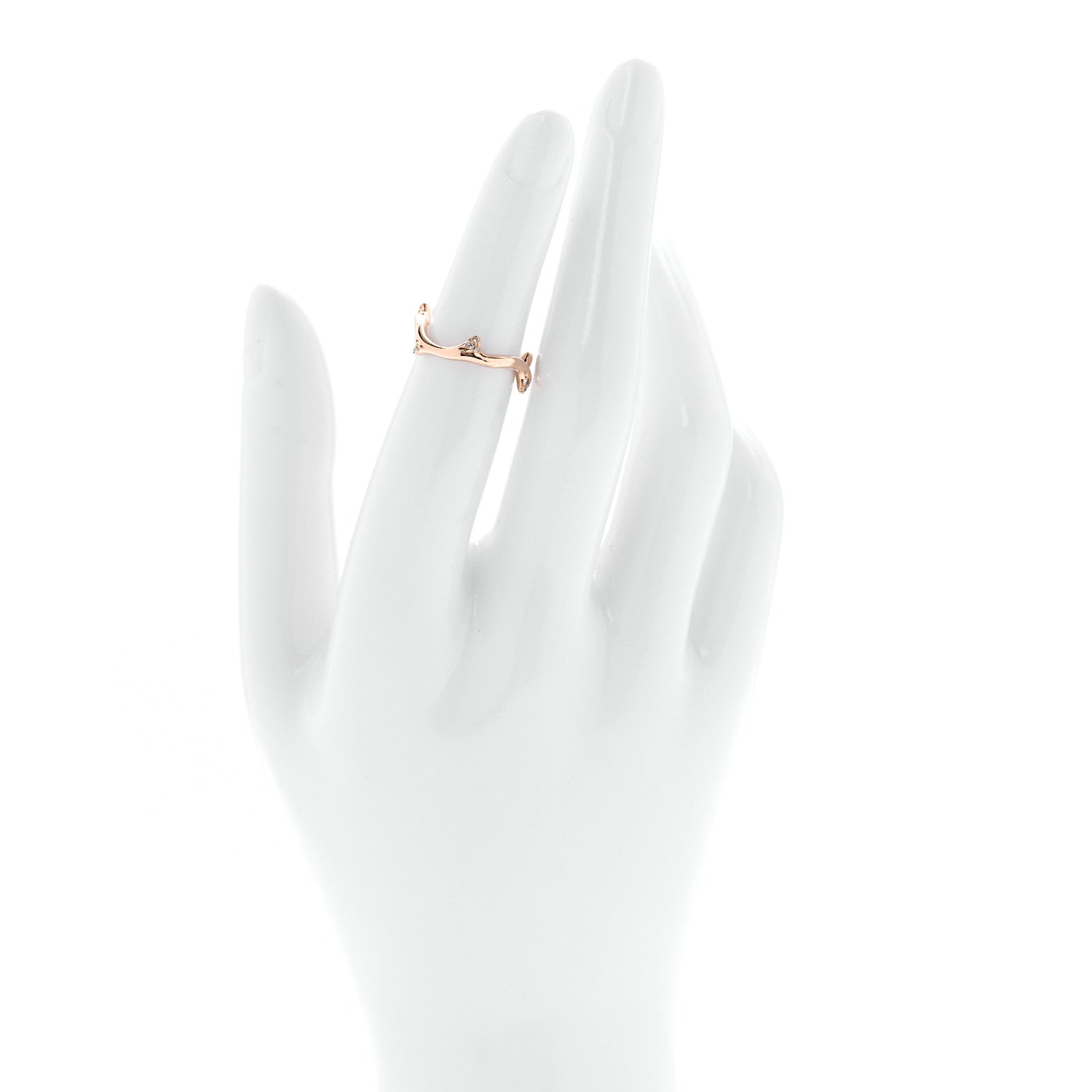Christian Dior 18K Rose Gold Diamond Bois de Rose Ring 47 4.25 2 of 5