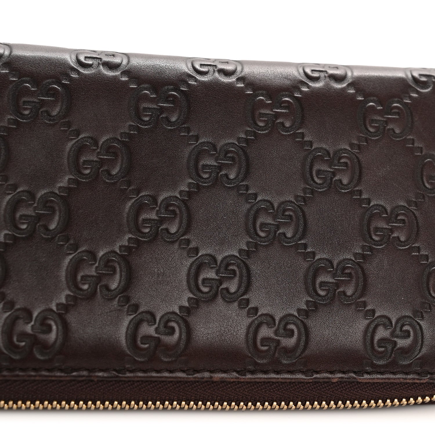 Gucci Guccissima GG Pierce Zip Around Wallet Dark Brown 10 of 11