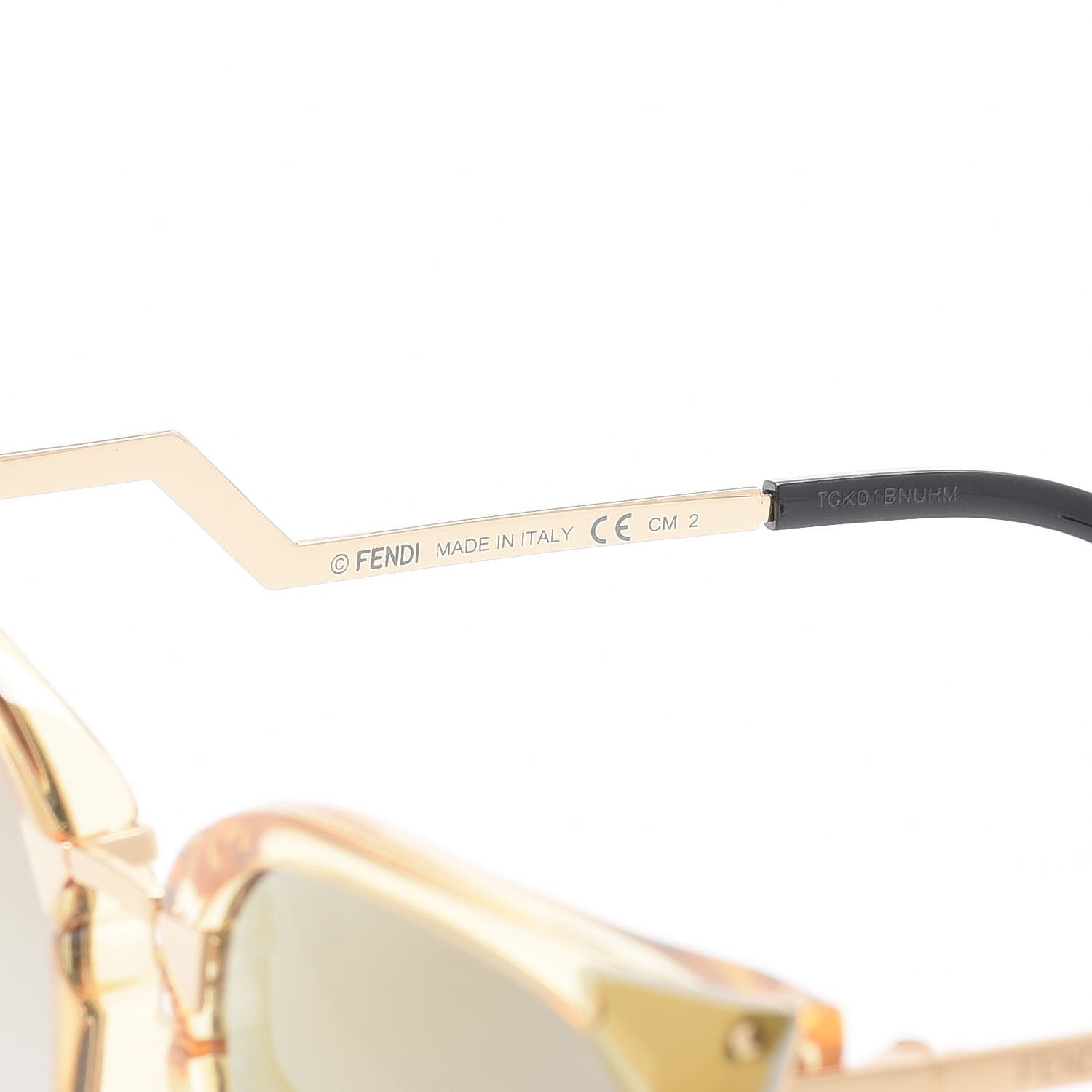Fendi Metal Iridia Cat Eye Sunglasses FF 0041/S Gold 6 of 9