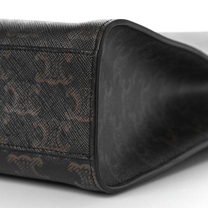 Celine Triomphe Canvas Calfskin Medium Vertical Cabas Black 6 of 6