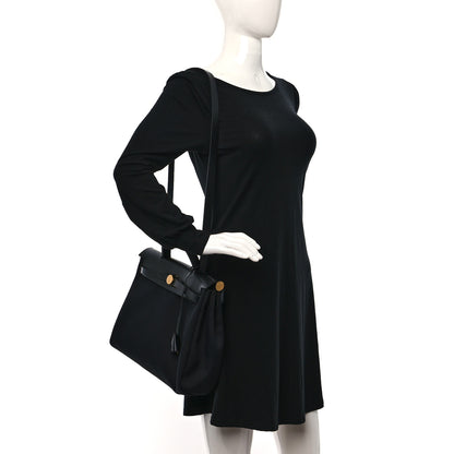 Hermes Military Toile Vache Hunter Herbag Zip PM 31 Black 2 of 10