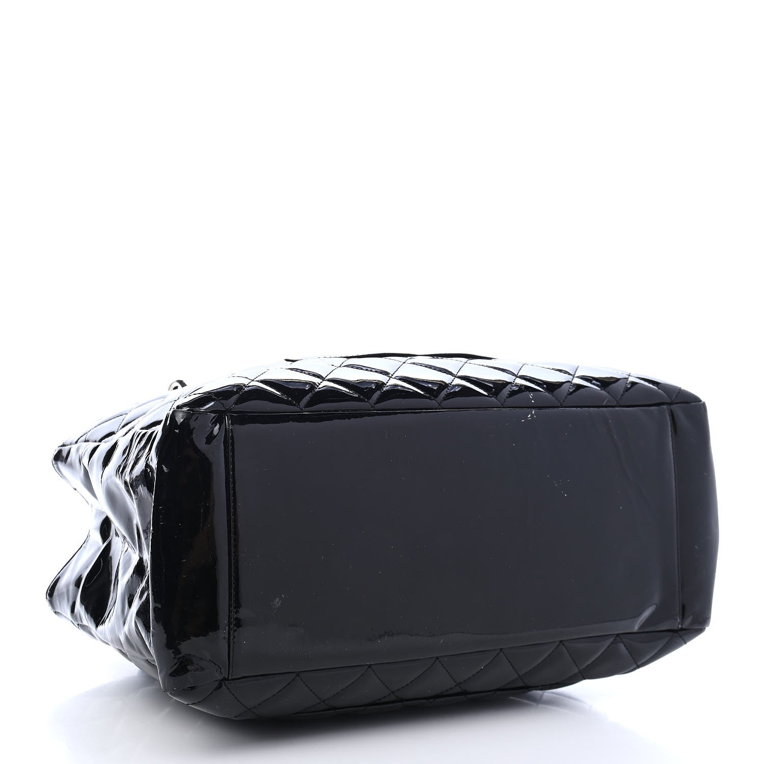 Chanel Patent Quilted Grand Shopping Tote GST Black 4 of 9