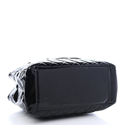 Chanel Patent Quilted Grand Shopping Tote GST Black 4 of 9