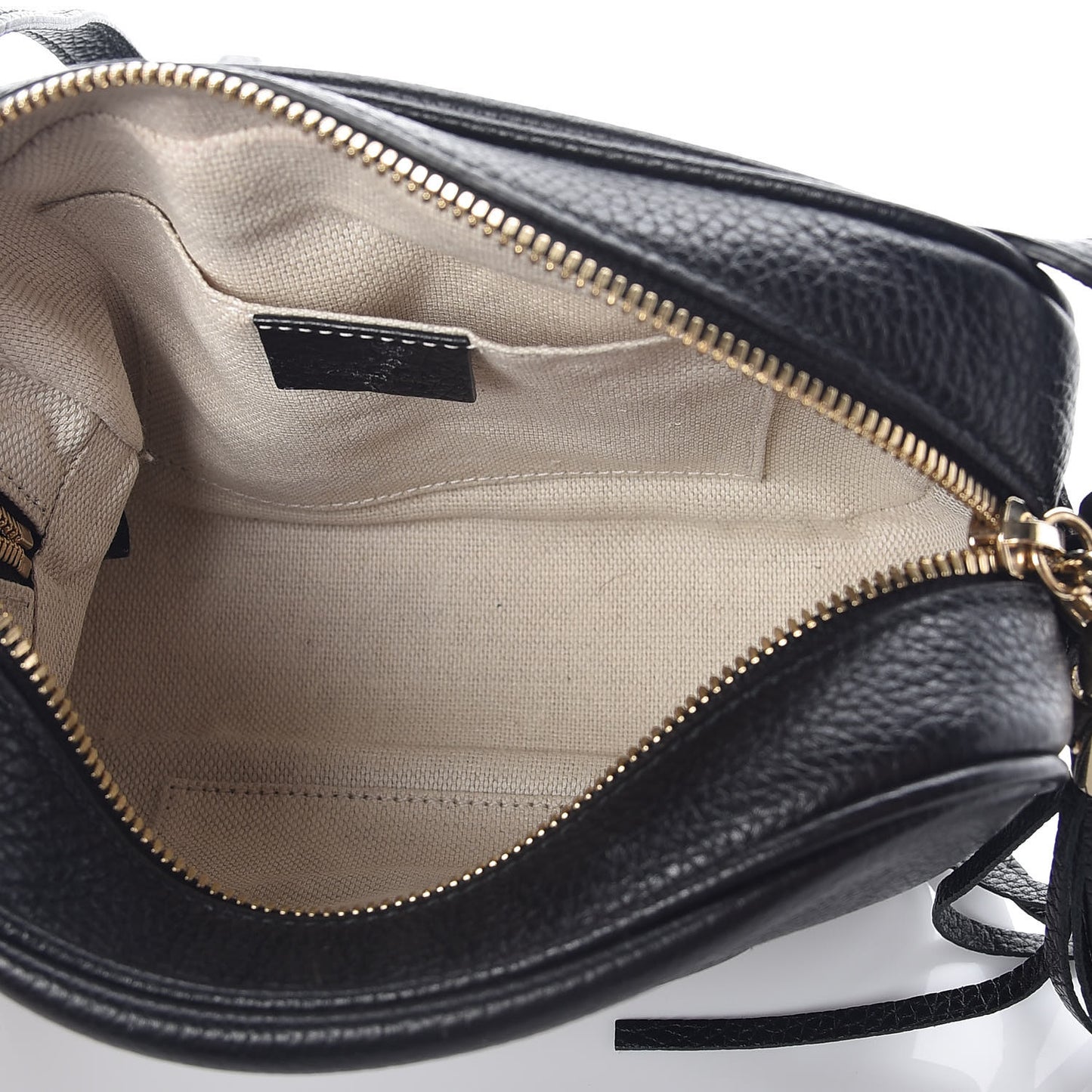 Pebbled Calfskin Small Soho Disco Bag Black
