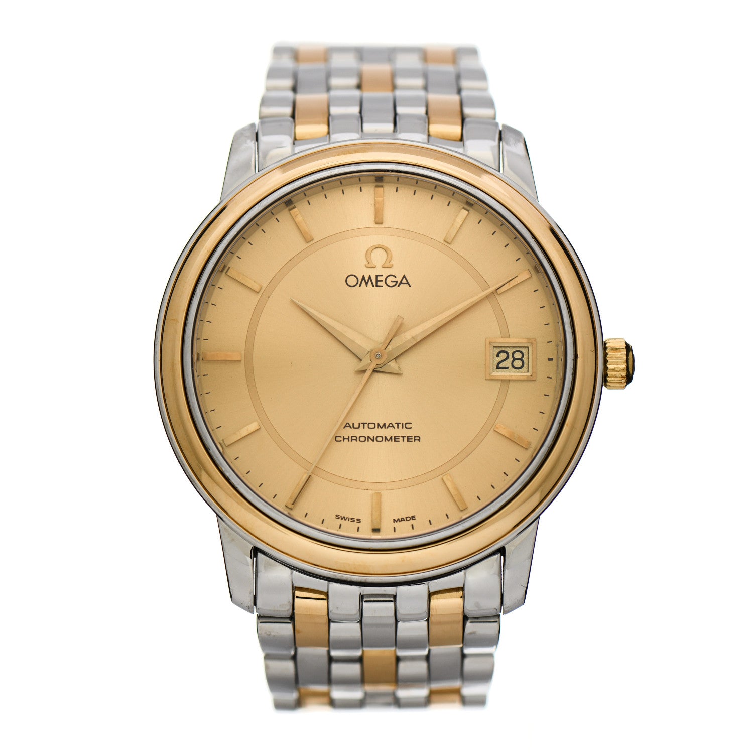 Omega Stainless Steel 18k Yellow Gold 35mm De Ville Chronometer Automatic Watch 168.1050 1 of 5