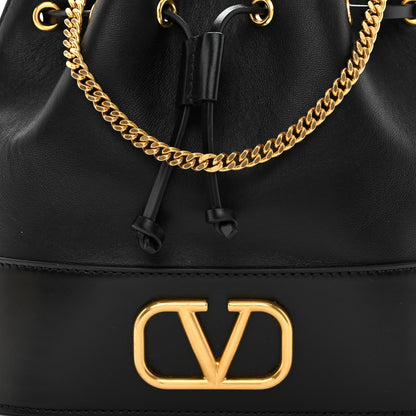 Valentino Garavani Nappa Mini VLogo Signature Chain Bucket Bag Black 7 of 10