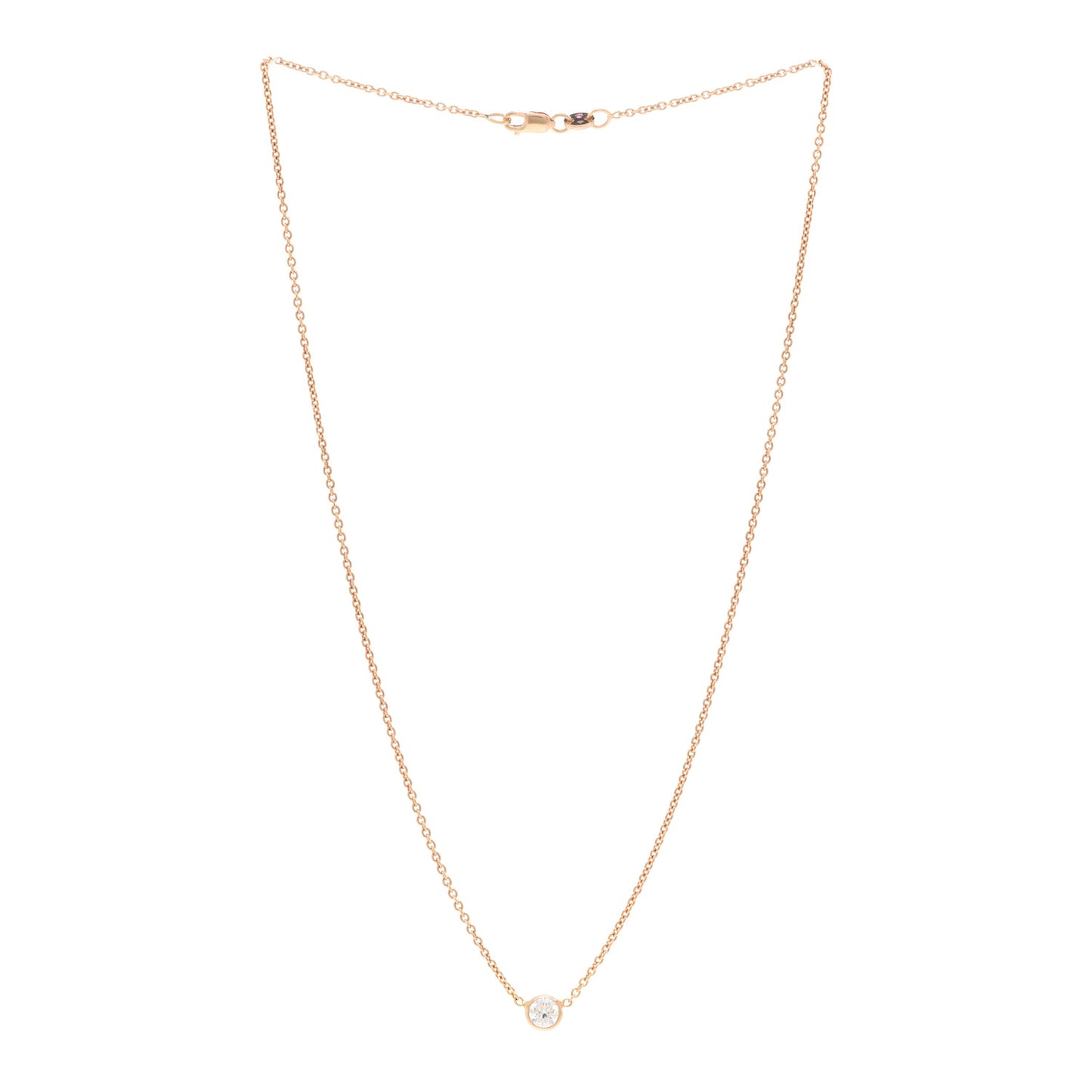 18K Rose Gold Diamond .40ct Diamonds by the Inch Pendant Necklace