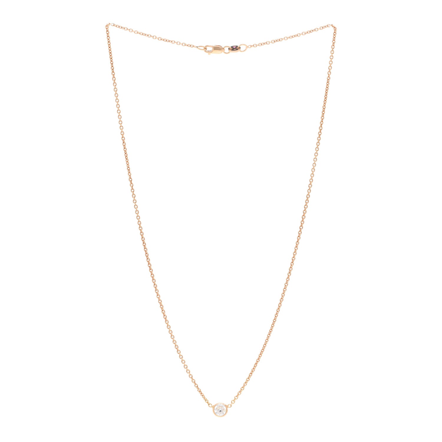 Roberto Coin 18K Rose Gold Diamond .40ct Diamonds by the Inch Pendant Necklace 3 of 4