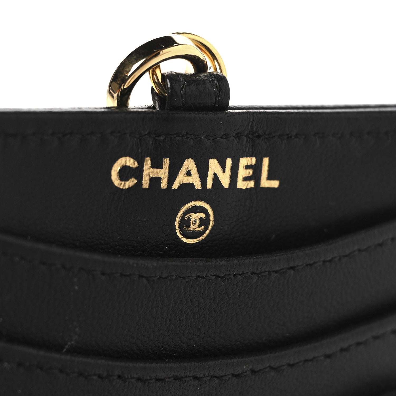 Chanel Lambskin Quilted Enamel Coco Casino Card Holder On Chain Black 5 of 7