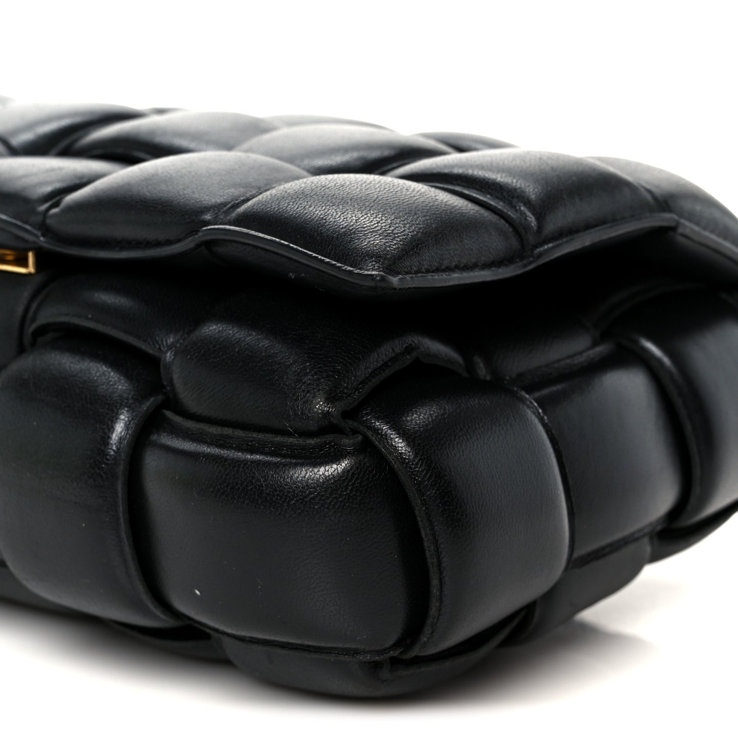 Nappa Maxi Intreccio Padded Cassette Crossbody Bag Black