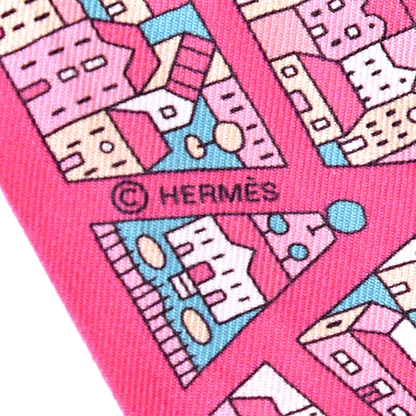 Silk Rive Droite Rive Gauche Twilly Rose Vif Turquoise Creme