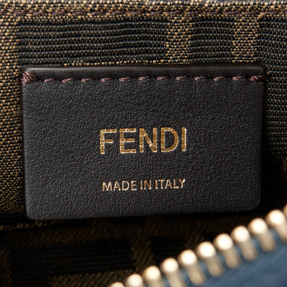 Fendi Vitello Grace Jacquard FF Mini By The Way Top Handle Boston Bag Tempest Panna 6 of 11