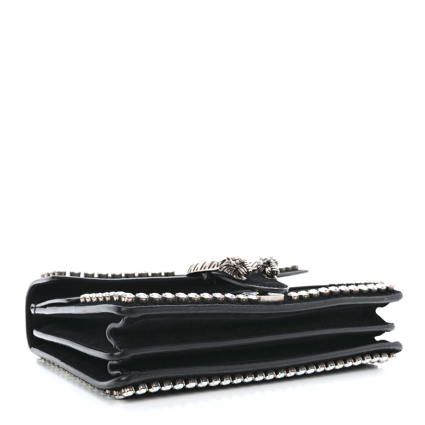 Suede Crystal Small Dionysus Shoulder Bag Black