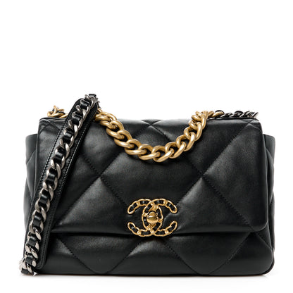 Chanel Lambskin Quilted Medium Chanel 19 Flap Black 1 of 12