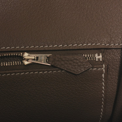 Hermes Taurillon Clemence Birkin 40 Etoupe 10 of 10