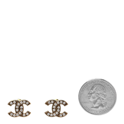 Chanel Crystal CC Earrings Gold 2 of 4
