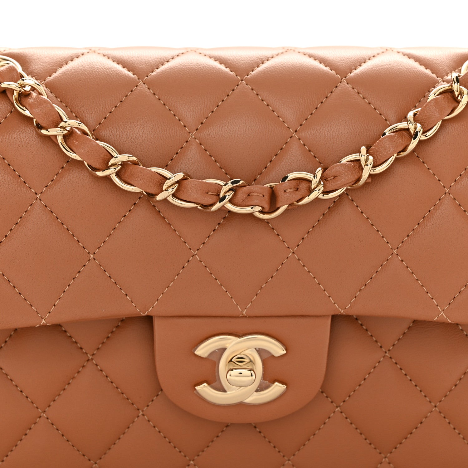 Chanel Lambskin Quilted Small Double Flap Brown 8 of 11