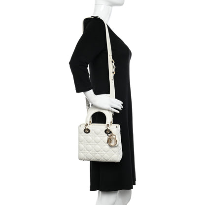 Christian Dior CHRISTIAN DIOR Lambskin Cannage Small My ABCDior Lady Dior White 2 of 10
