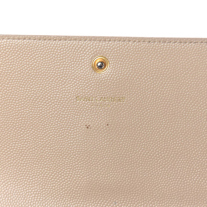 Saint Laurent Grain De Poudre Classic Monogram Cassandre Wallet Nude Powder 6 of 14