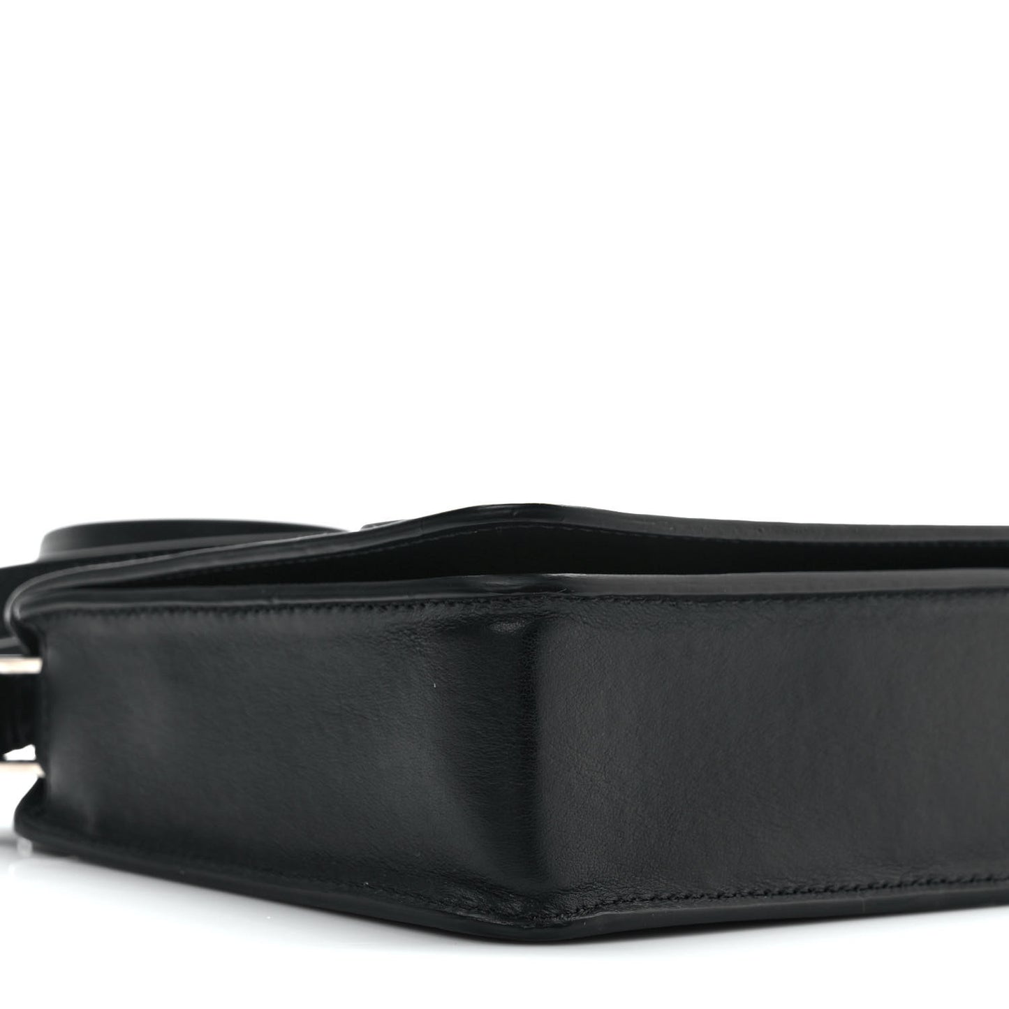 Calfskin Logo Debossed Crossbody Black