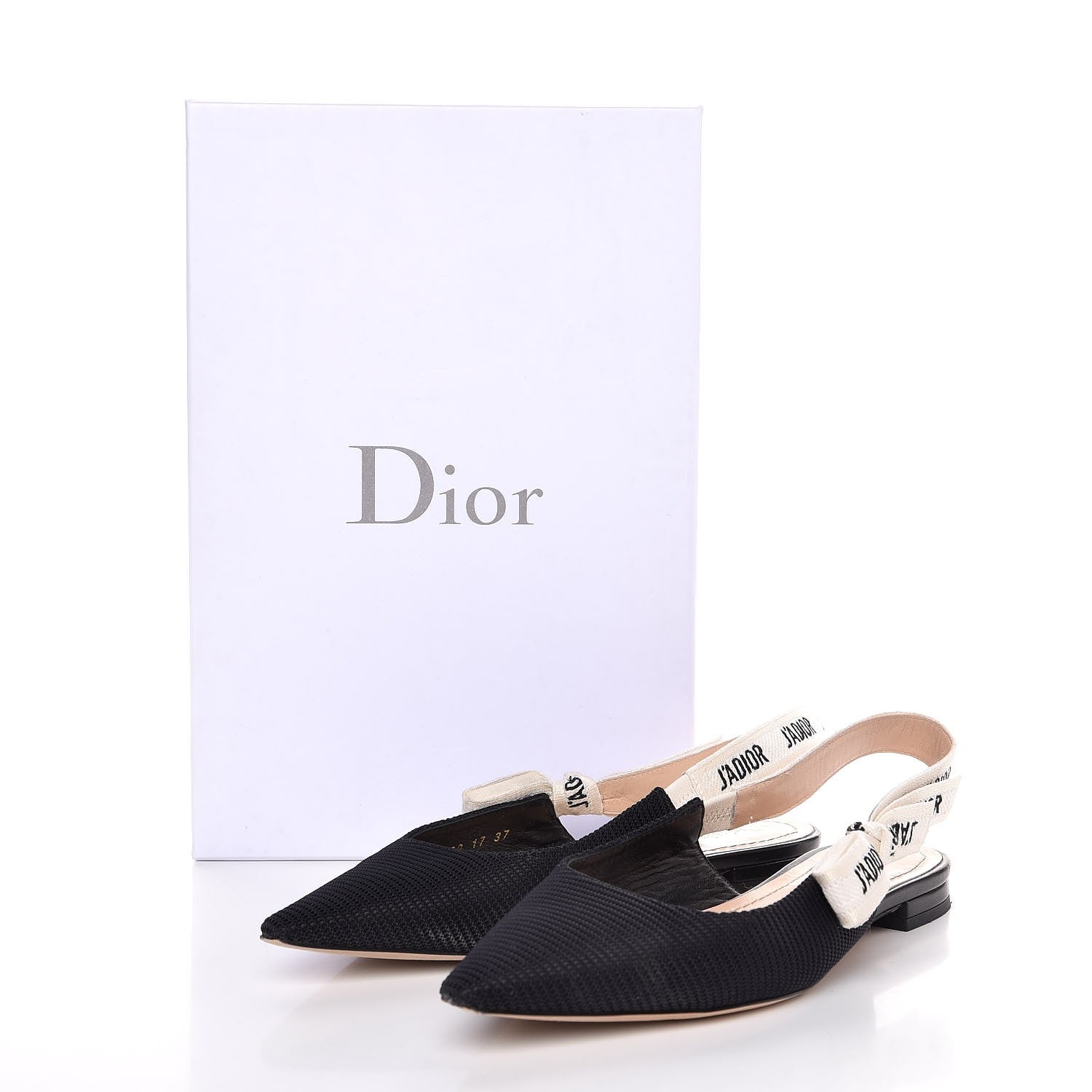 Christian Dior Technical Canvas Ribbon J'Adior Slingback Ballet Flats 37 Black 13 of 13