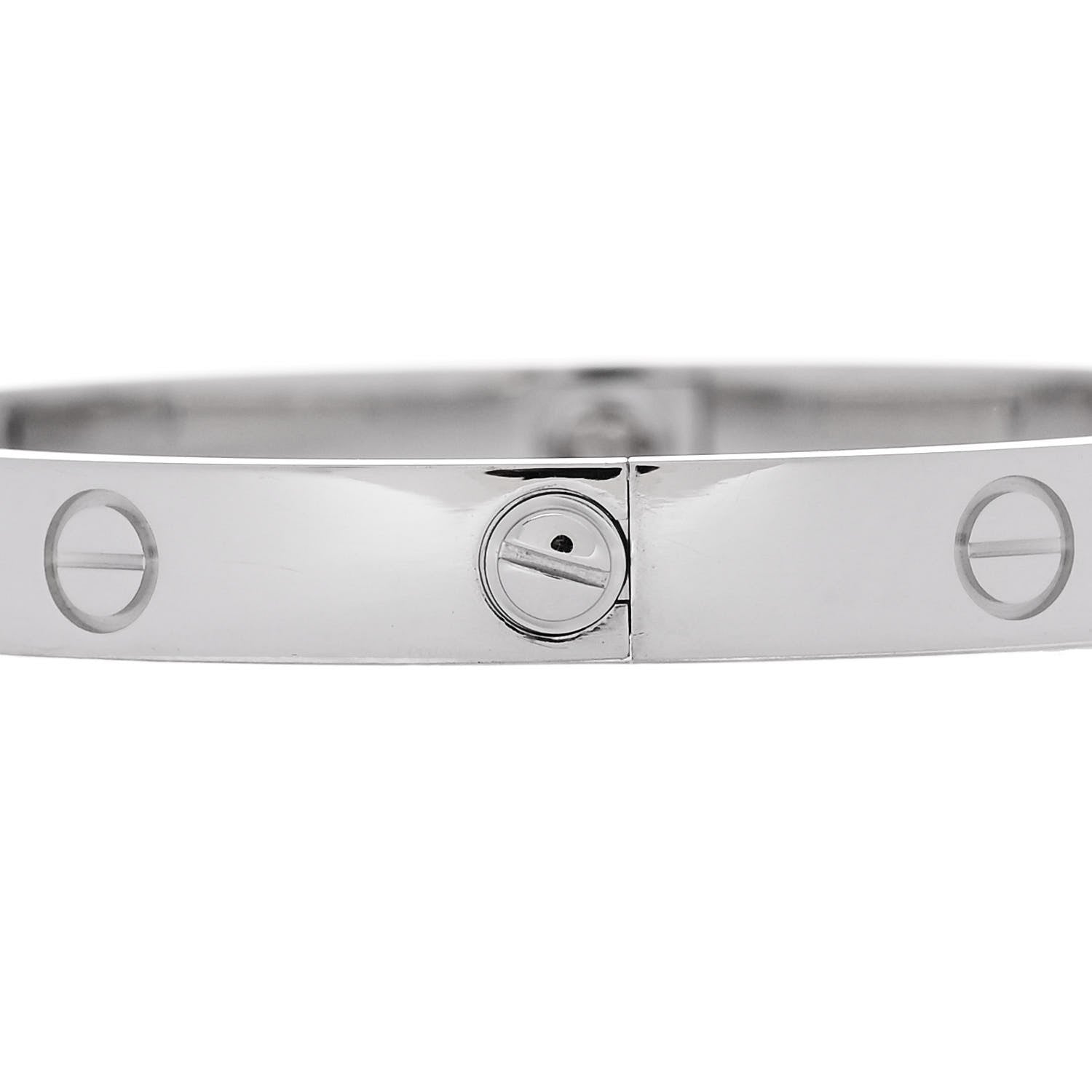 Cartier 18K White Gold 4 Diamond Love Bracelet 17 5 of 9