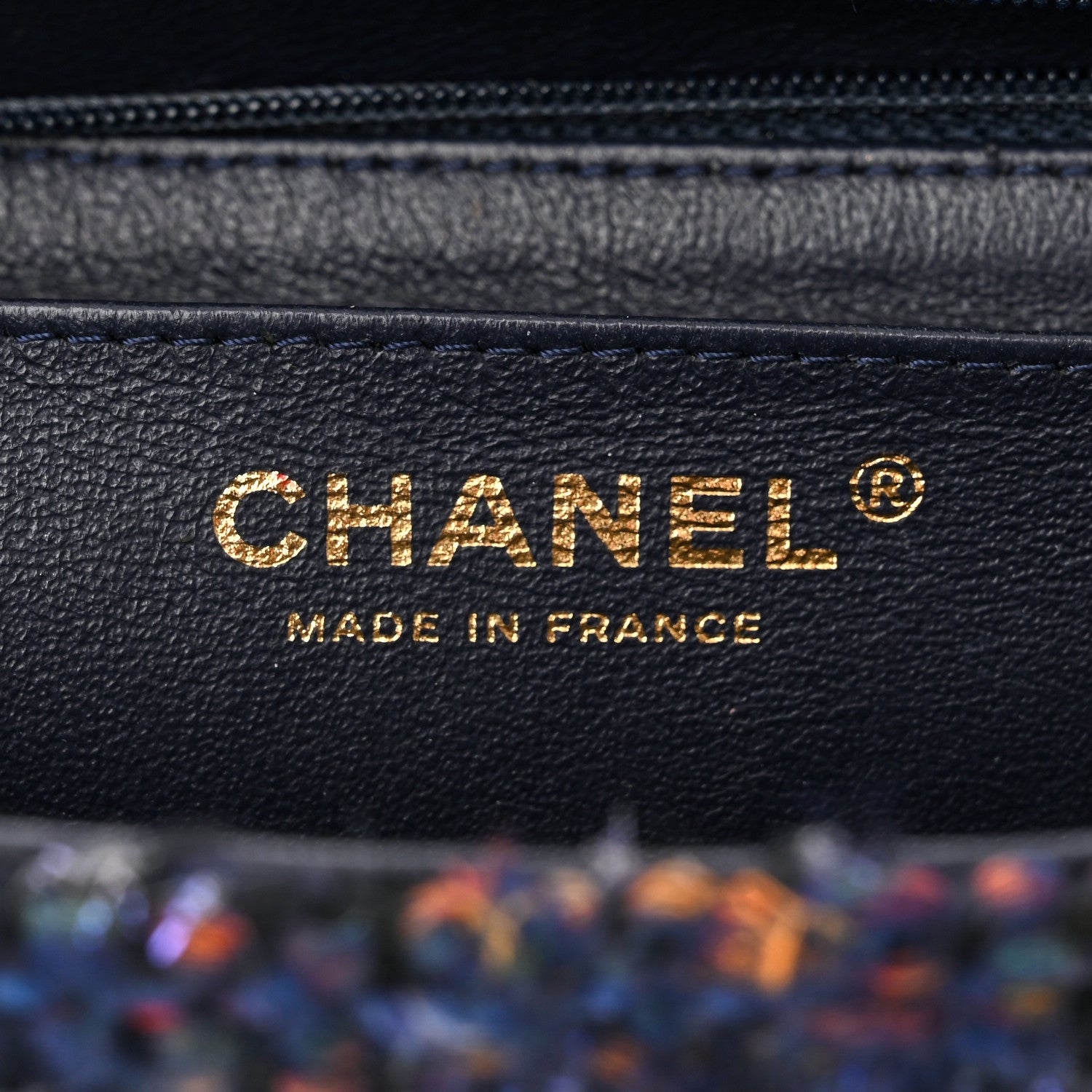 Chanel Tweed Medium Single Flap Navy Multicolor 6 of 11