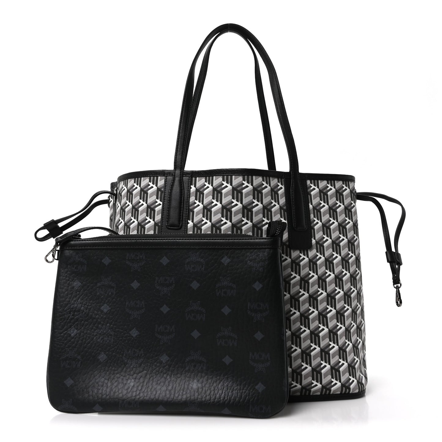 Visetos Medium Liz Reversible Shopper Tote Black