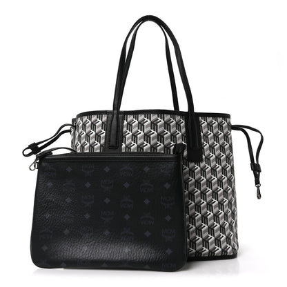 MCM Visetos Medium Liz Reversible Shopper Tote Black 4 of 16