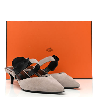Hermes Suede Goatskin Blink Mules 36.5 Beige Rose 9 of 9