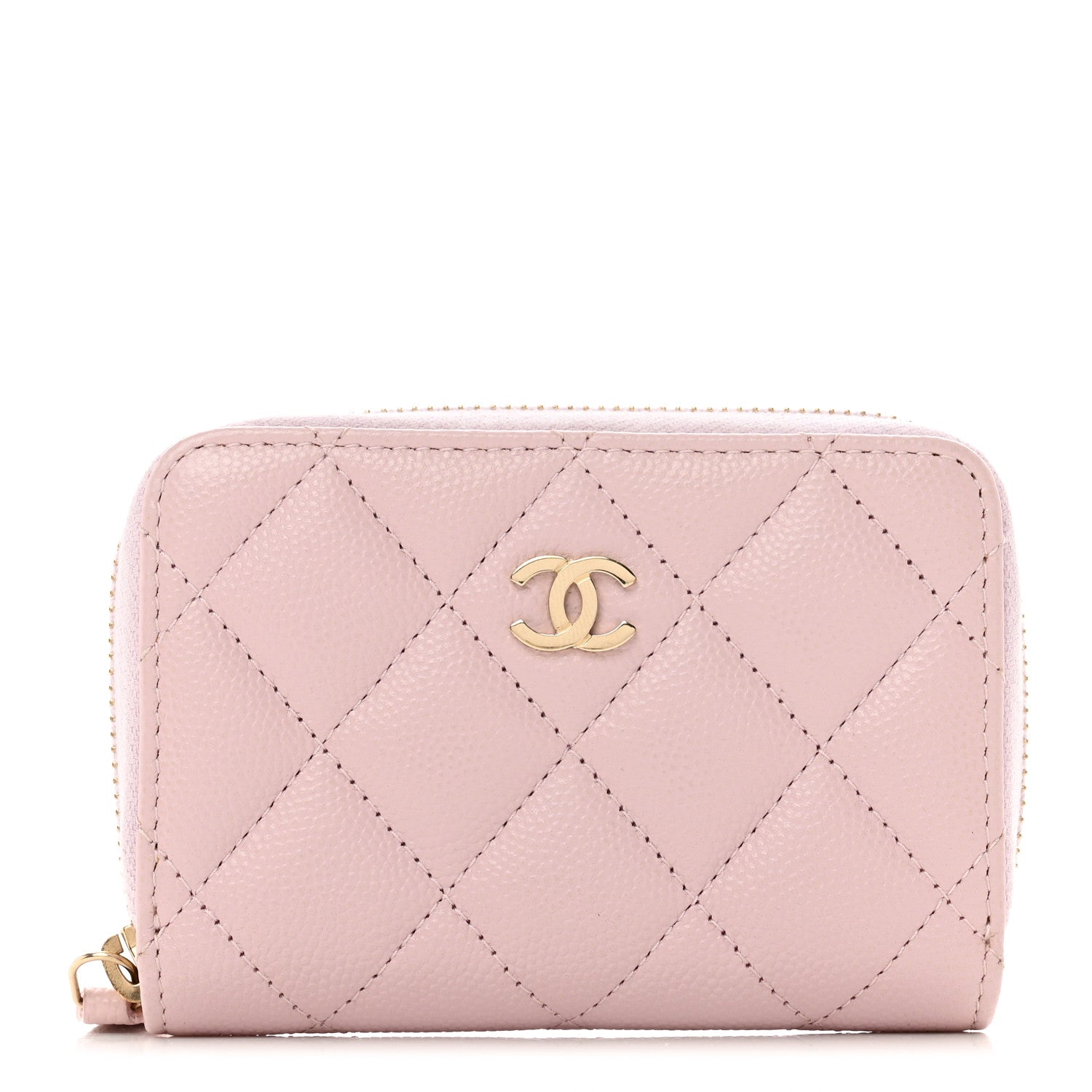 Chanel Caviar Quilted Zip Coin Purse Light Pink 1 of 8