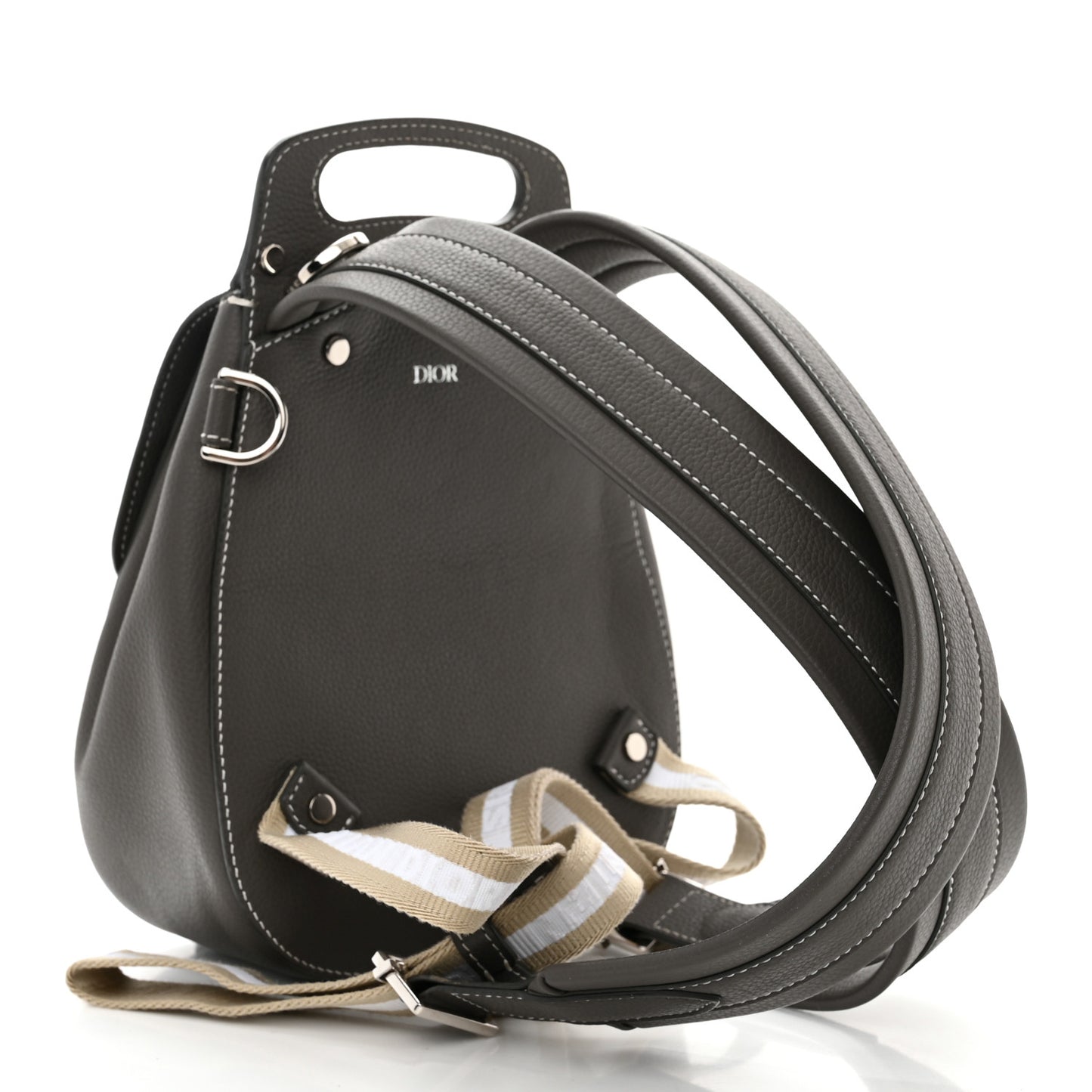 Grained Calfskin Mini Gallop Sling Bag Grey